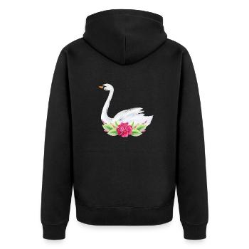 Cygne - Veste à capuche bio Premium Unisexe - noir - Dos - Nico (187cm)