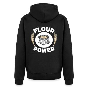 Flour power baker cupcakes - Unisex Premium Organic Zip Hoodie - black - Back - Nico (187cm)