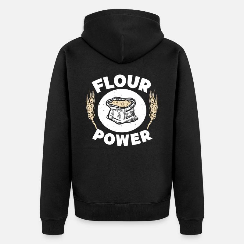 Flour power baker cupcakes - Unisex Premium Bio Zip Hoodie - Schwarz