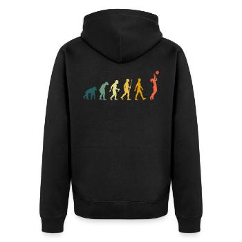 Volleyball Evolution Volleyball Woman Retro - Unisex Premium Organic Zip Hoodie - black - Back - Nico (187cm)