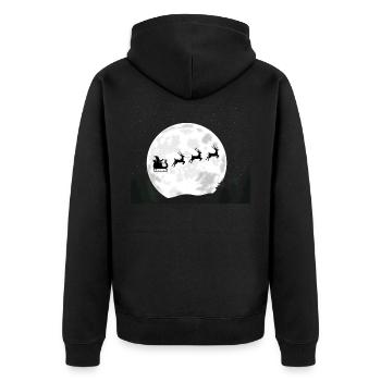 Weihnachtsmann Weihnachten Rentier Weihnacht - Unisex Premium Bio Zip Hoodie - Schwarz - Hinten - Nico (187cm)