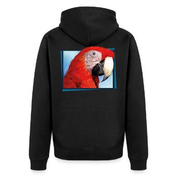 red macaw - Unisex Premium Organic Zip Hoodie - black - Back - Nico (187cm)
