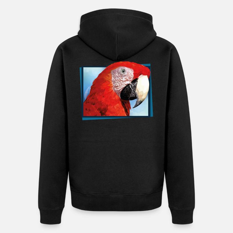 ara rouge - Veste à capuche bio Premium Unisexe - noir