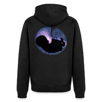 Bébé à ultrasons cadeaux de grossesse - Veste à capuche bio Premium Unisexe - noir - Dos - Nico (187cm)
