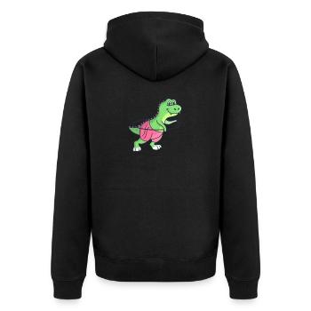 Sport dinosaure saut à la corde dino fille - Veste à capuche bio Premium Unisexe - noir - Dos - Nico (187cm)