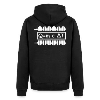 Q=m Heating engineer, master heating engineer, SHK, - Unisex Premium Organic Zip Hoodie - black - Back - Nico (187cm)