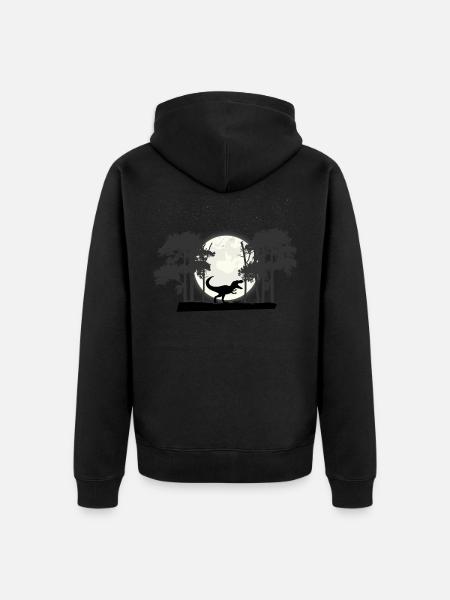 Tyrannosaurus - Unisex Premium Organic Zip Hoodie - black