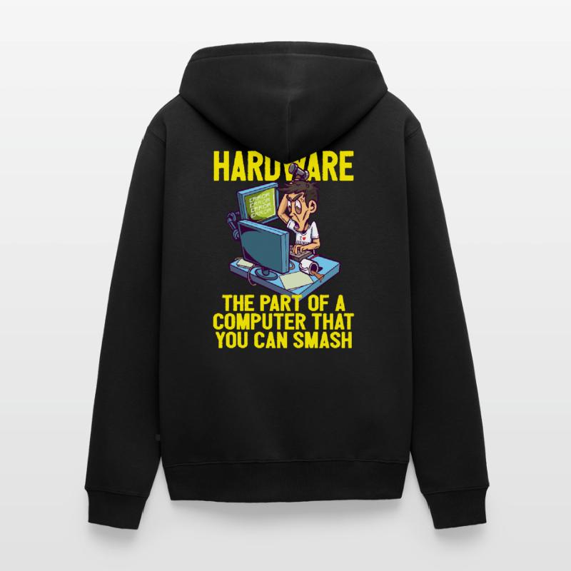 Smash PC Hardware Debugging IT Coder Informatik Unisex Premium Bio Zip Hoodie