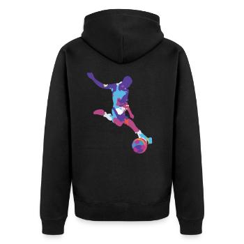 Soccer Football Ball Sports Football Football Football Footballer - Unisex Premium Organic Zip Hoodie - black - Back - Nico (187cm)