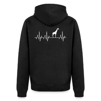 Giraffe heartbeat Giraffes EKG - Unisex Premium Organic Zip Hoodie - black - Back - Nico (187cm)