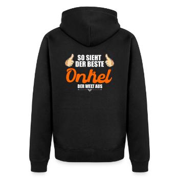 Bester Onkel Der Welt Patenonkel Großonkel - Unisex Premium Bio Zip Hoodie - Schwarz - Hinten - Nico (187cm)