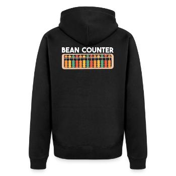 Bean counter Accounting tax season numbers - Unisex Premium Organic Zip Hoodie - black - Back - Nico (187cm)