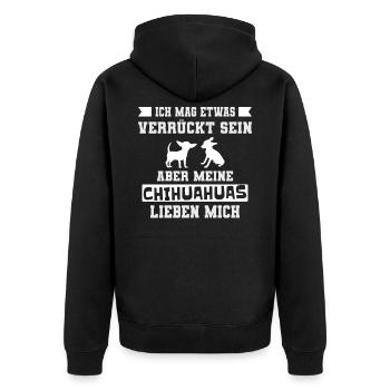 Chihuahua Chihuahuabesitzer Hund Lustige Sprüche - Unisex Premium Bio Zip Hoodie - Schwarz - Hinten - Nico (187cm)