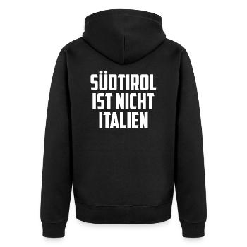 Südtirol Ist Nicht Italien Unabhängigkeit - Unisex Premium Bio Zip Hoodie - Schwarz - Hinten - Nico (187cm)