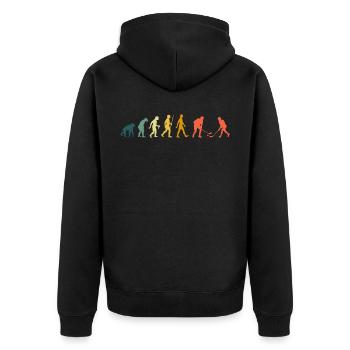 Evolution Field Hockey Retro Indoor Hockey Hockey - Unisex Premium Organic Zip Hoodie - black - Back - Nico (187cm)