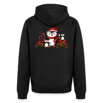 Noël des pingouins - Veste à capuche bio Premium Unisexe - noir - Dos - Nico (187cm)