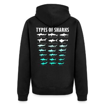requin - Veste à capuche bio Premium Unisexe - noir - Dos - Nico (187cm)