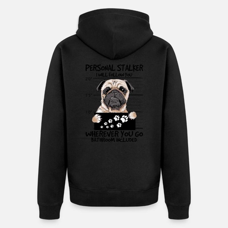 Mops - Veste à capuche bio Premium Unisexe - noir