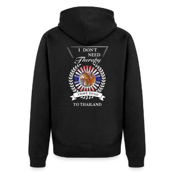 Ich muss nur nach Thailand - vermisse Thailand - Unisex Premium Bio Zip Hoodie - Schwarz - Hinten - Nico (187cm)
