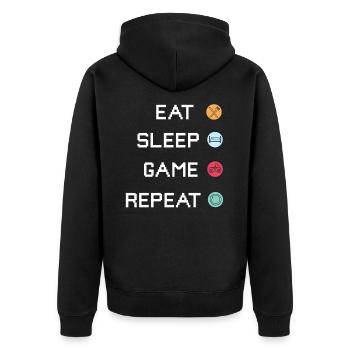 Eat Sleep Game Repeat - Jeux vidéo gaming - Veste à capuche bio Premium Unisexe - noir - Dos - Nico (187cm)