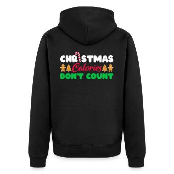 Christmas Calories Don't count Funny Christmas Gi - Unisex Premium Bio Zip Hoodie - Schwarz - Hinten - Nico (187cm)