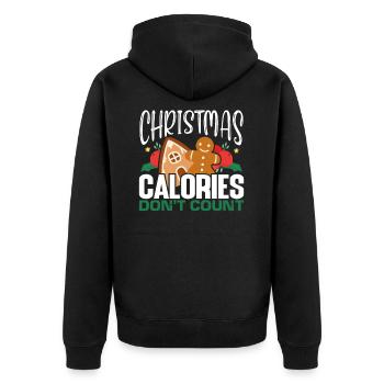 Christmas Calories Don't count Funny Christmas Gi - Unisex Premium Bio Zip Hoodie - Schwarz - Hinten - Nico (187cm)