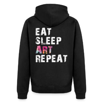 MANGER SOMMEIL ART RÉPÉTER - Veste à capuche bio Premium Unisexe - noir - Dos - Nico (187cm)