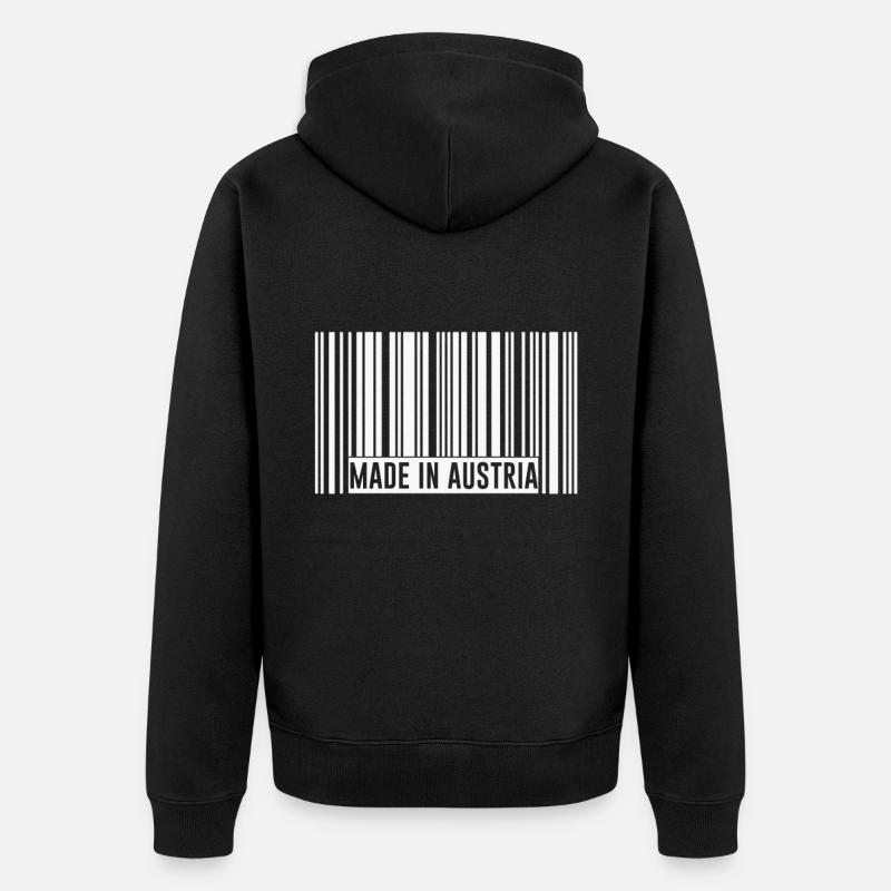 Strichcode | Made in Austria - Unisex Premium Bio Zip Hoodie - Schwarz