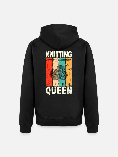 Knitting Queen Knitting - Unisex Premium Organic Zip Hoodie - black