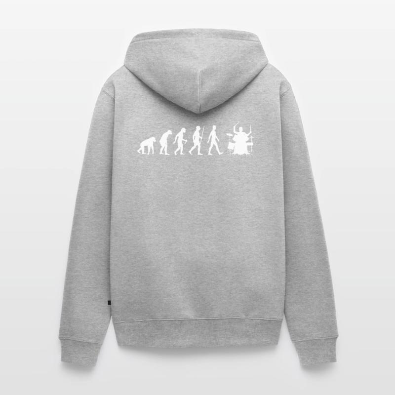 Drums Evolution Drummer Percussionist Unisex Premium Organic Zip Hoodie