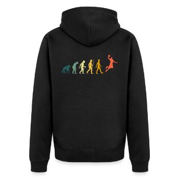 Evolution basketball player retro basketball player - Unisex Premium Organic Zip Hoodie - black - Back - Nico (187cm)