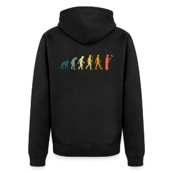 Evolution des peintres et vernisseurs développement rétro - Veste à capuche bio Premium Unisexe - noir - Dos - Nico (187cm)