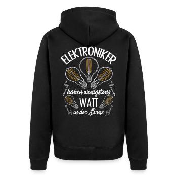 Les électroniciens ont au moins des watts dans la tête - Veste à capuche bio Premium Unisexe - noir - Dos - Nico (187cm)