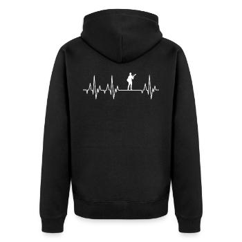 Guitariste battement de coeur guitare musicien électrocardiogramme - Veste à capuche bio Premium Unisexe - noir - Dos - Nico (187cm)