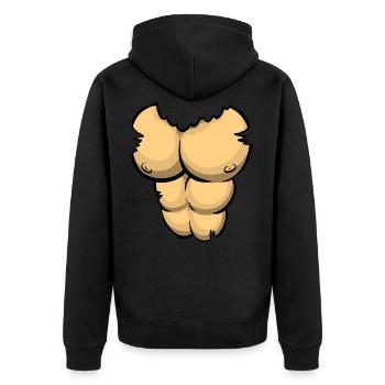 Gorilla Costume Gorilla Chest - Unisex Premium Organic Zip Hoodie - black - Back - Nico (187cm)