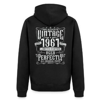 Naissance 1961 naissances Légendes Anniversaire 60 ans - Veste à capuche bio Premium Unisexe - noir - Dos - Nico (187cm)