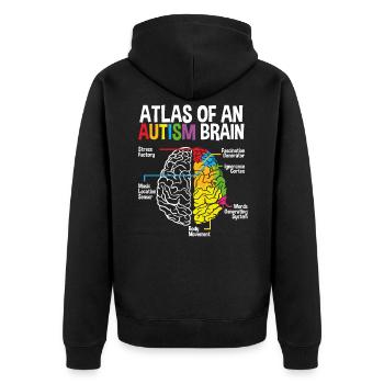 À Autism Brain - Veste à capuche bio Premium Unisexe - noir - Dos - Nico (187cm)