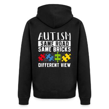 Autism Same Road Same Bricks - Veste à capuche bio Premium Unisexe - noir - Dos - Nico (187cm)