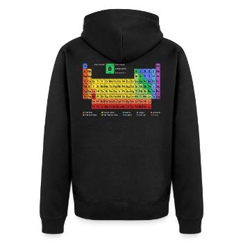 Periodic table of the elements new with description - Unisex Premium Organic Zip Hoodie - black - Back - Nico (187cm)