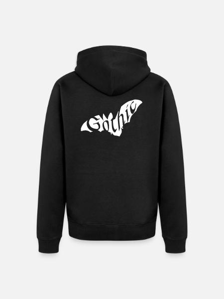 Gothic bat - Unisex Premium Organic Zip Hoodie - black