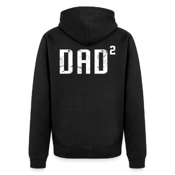 DAD von 2 - lustige Vatertagsgeschenk - Papa zwei Kinder - Unisex Premium Bio Zip Hoodie - Schwarz - Hinten - Nico (187cm)