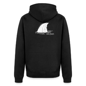 Swim Faster Haifischflosse Hai Shark Tier Animal - Unisex Premium Bio Zip Hoodie - Schwarz - Hinten - Nico (187cm)