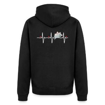 Koala mom child with heartbeat Mother's Day - Unisex Premium Organic Zip Hoodie - black - Back - Nico (187cm)