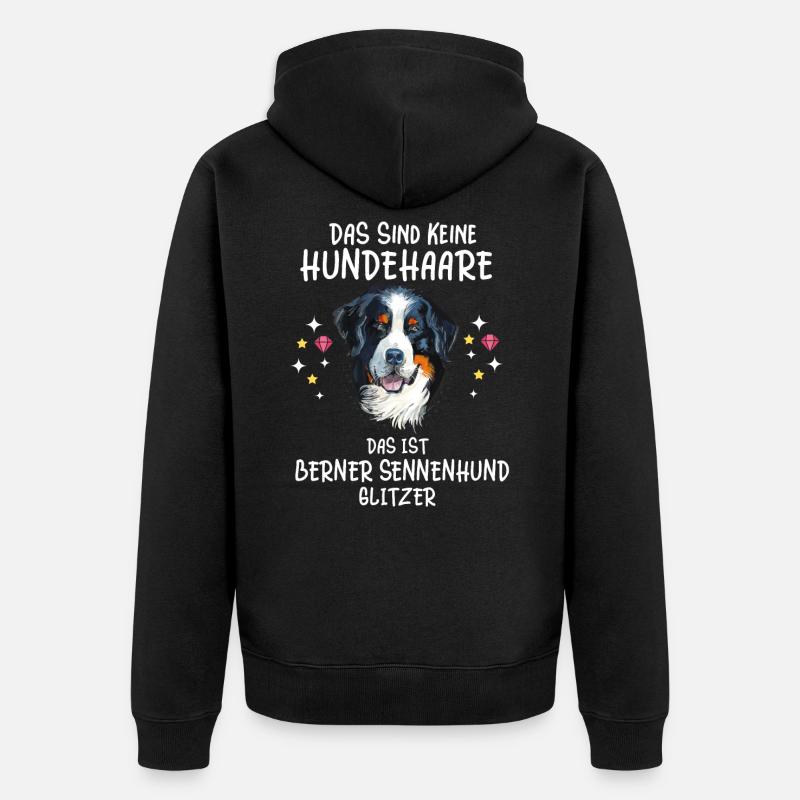 Berner Sennenhund Glitzer Dürrbächler Sennenhunde - Unisex Premium Bio Zip Hoodie - Schwarz