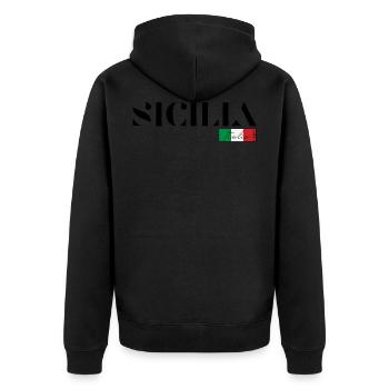 SICILE SICILIA ITALIE ITALIA VACANCES (b) - Veste à capuche bio Premium Unisexe - noir - Dos - Nico (187cm)