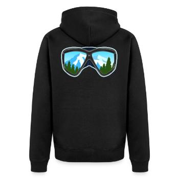 Ski And Snowboard Googles Skier Snowboarder Gift - Unisex Premium Organic Zip Hoodie - black - Back - Nico (187cm)