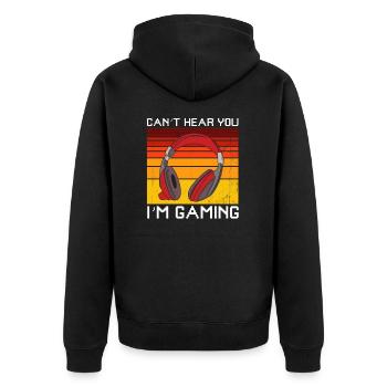 CANT HEAR YOU I’M GAMING Jeux de jeu Casques - Veste à capuche bio Premium Unisexe - noir - Dos - Nico (187cm)