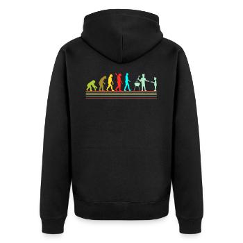 grill - Unisex Premium Organic Zip Hoodie - black - Back - Nico (187cm)