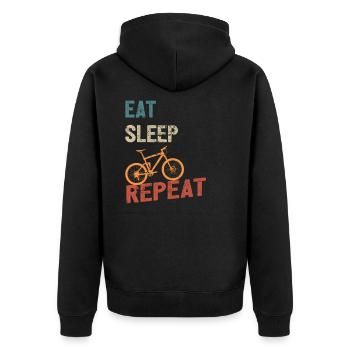 Mountain Bike Vélo eat sleep repeat - Veste à capuche bio Premium Unisexe - noir - Dos - Nico (187cm)