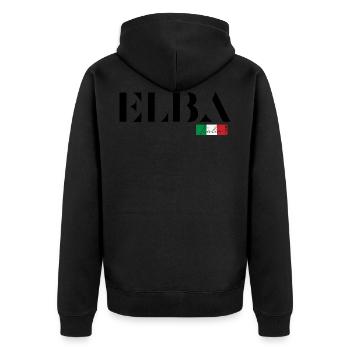 ELBA ITALIA ITALIEN REISE URLAUB INSEL (b) - Unisex Premium Bio Zip Hoodie - Schwarz - Hinten - Nico (187cm)